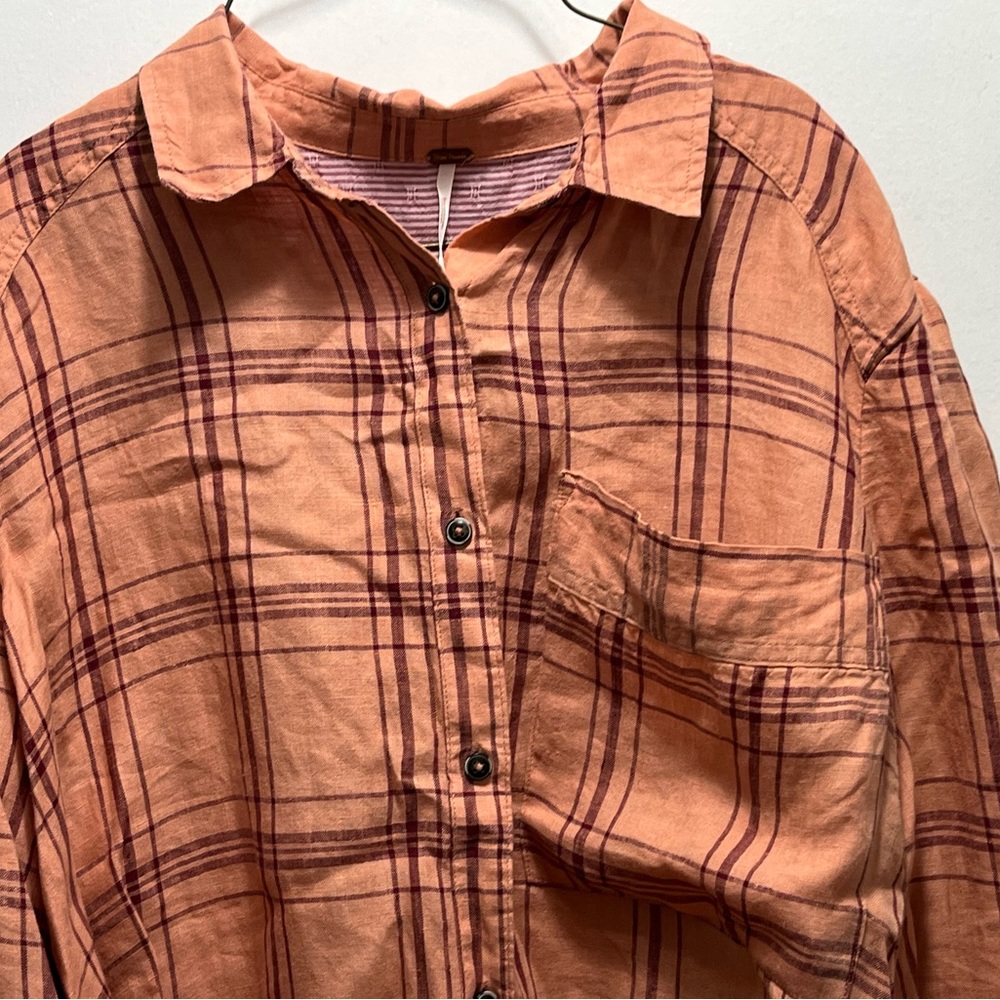 Free people long sleeve button up shirt